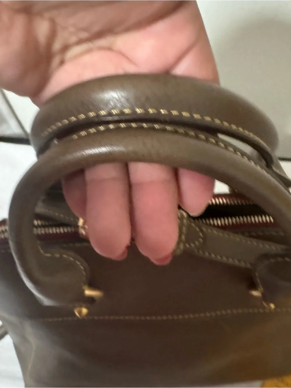 Dooney & Bourke Florentine Cameron Leather Satchel with Gold-Tone Hardware EUC